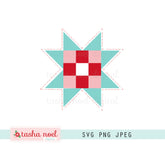Aqua Quilt Block Star SVG